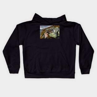 Alpine landscape with rocks Kids Hoodie